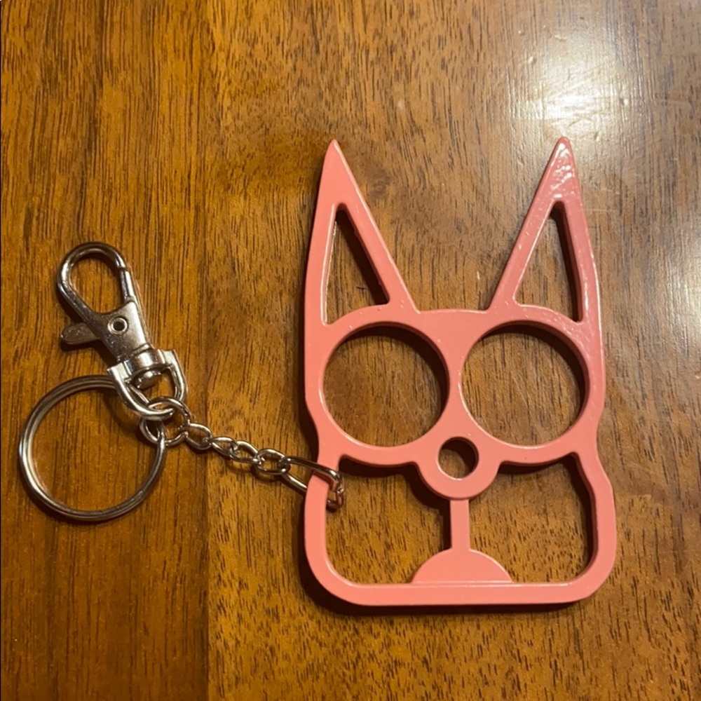 Self defense key chain pink cat